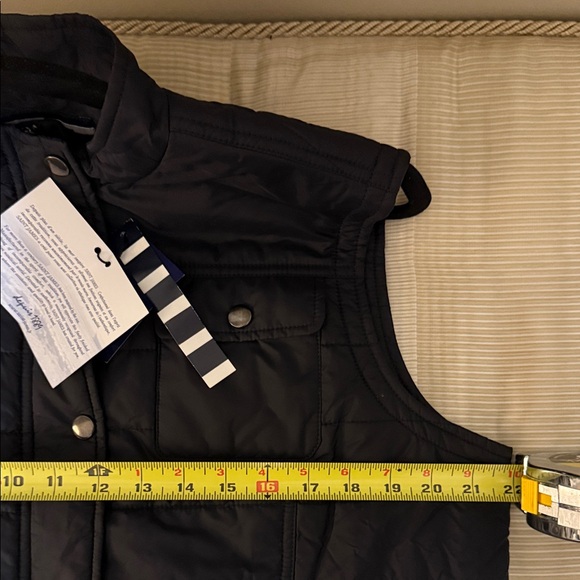 Saint James Mademoiselle Navy Quilted Vest with beautiful stripes on lining. 14 - Picture 13 of 14